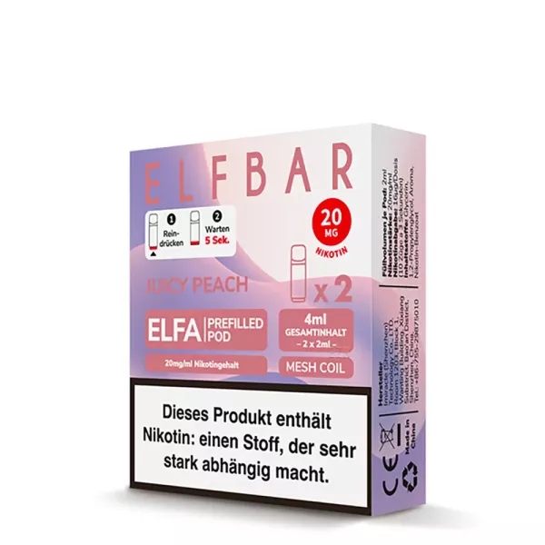 2x Elfbar Elfa CP Prefilled Pod - Peach Ice 20mg/ml