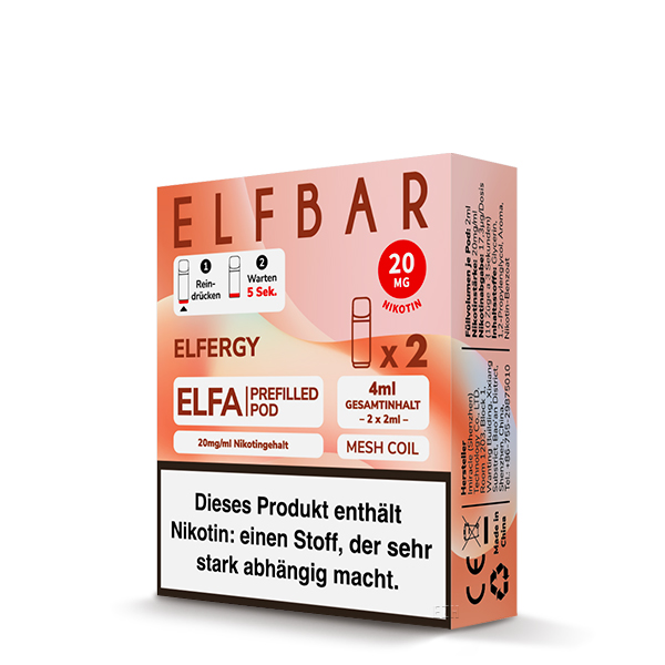 2x Elfbar Elfa CP Prefilled Pod - Elfergy 20mg/ml