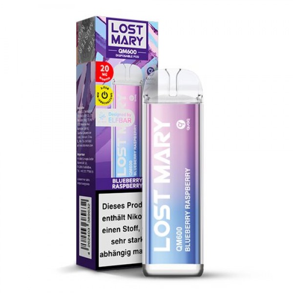 Lost Mary - QM600 Einweg E-Zigarette - Blueberry Raspberry 20mg/ml