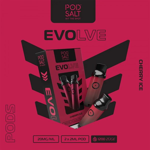 2x Pod Salt Evolve Prefilled Pod - Cherry Ice 20mg