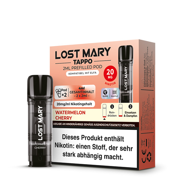 2x Lost Mary TAPPO Prefilled Pod - Watermelon Cherry 20mg/ml