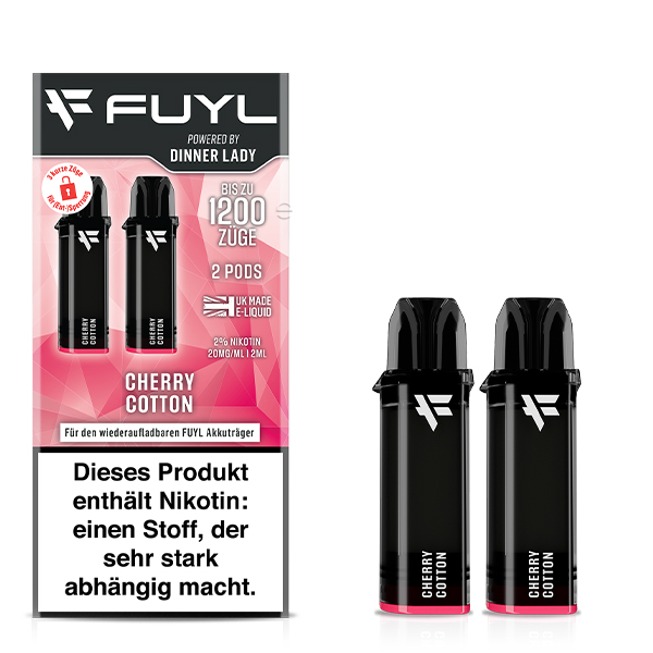 2x Fuyl by Dinner Lady Prefilled Pod - Cherry Cotton 20mg/ml