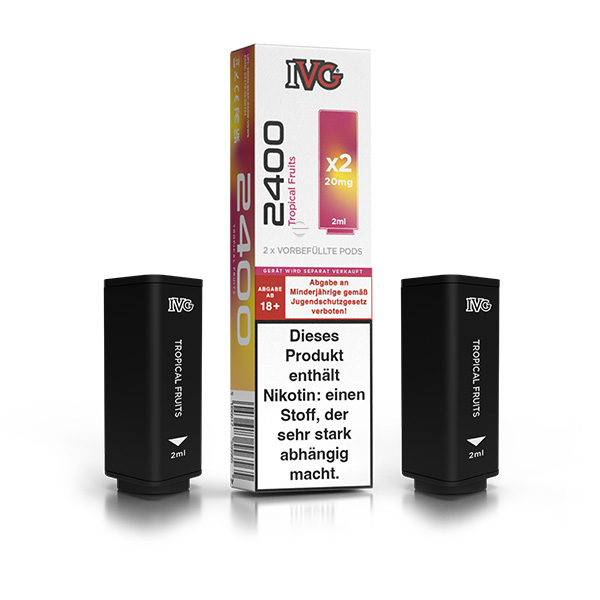 2x IVG 2400 4 Pod System Prefilled Pod - Tropical Fruits 20mg/ml