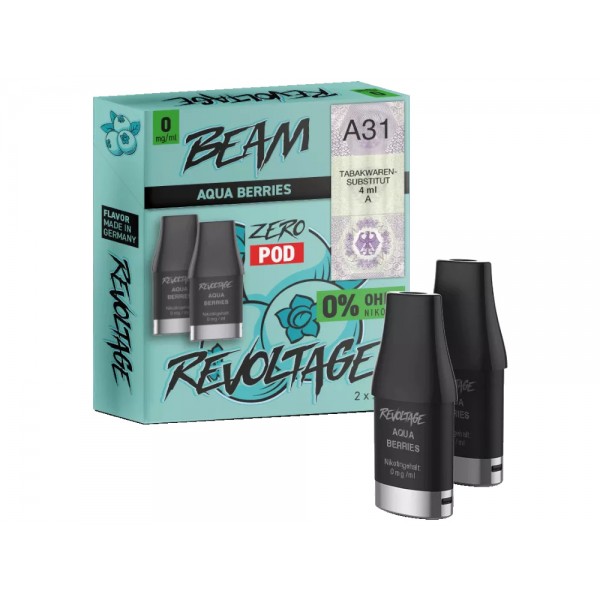 2x Revoltage Beam Prefilled Pod - Aqua Berries