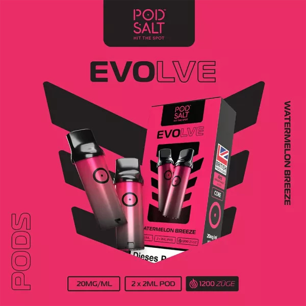 2x Pod Salt Evolve Prefilled Pod - Watermelon Breeze 20mg