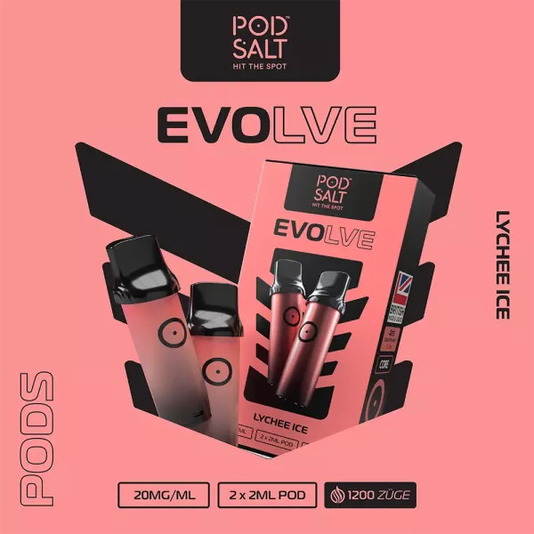 2x Pod Salt Evolve Prefilled Pod - Lychee Ice 20mg