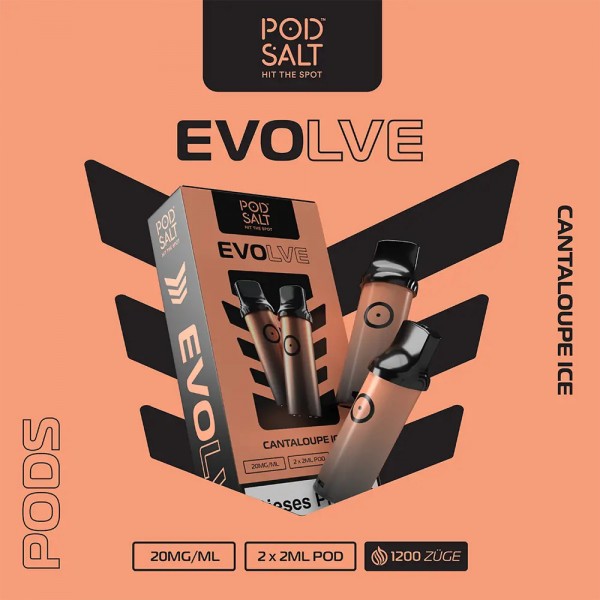 2x Pod Salt Evolve Prefilled Pod - Cantaloupe Ice 20mg