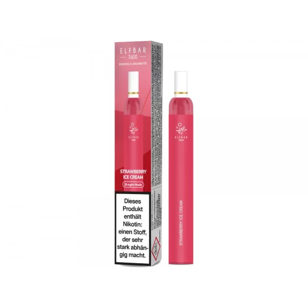 Elfbar T600 Einweg E-Zigarette - 20mg/ml Strawberry Ice Cream