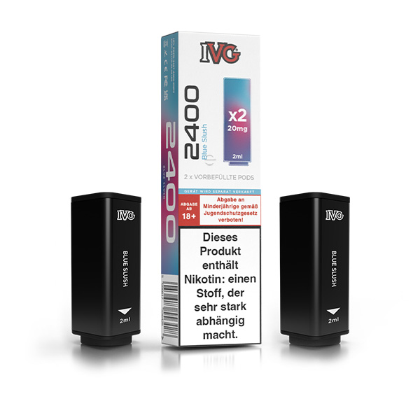 2x IVG 2400 4 Pod System Prefilled Pod - Blue Slush 20mg/ml