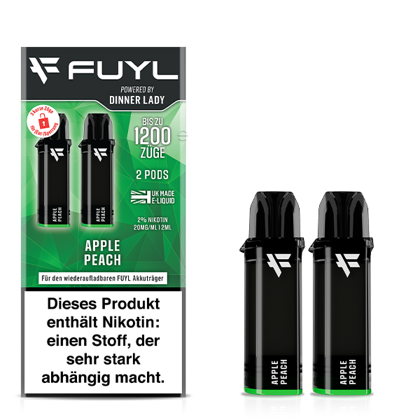 2x Fuyl by Dinner Lady Prefilled Pod - Apple Peach 20mg/ml