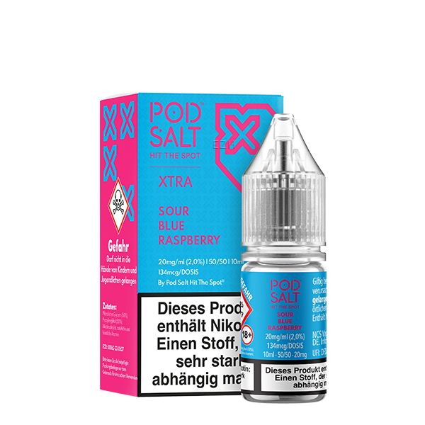 PodSalt - Xtra Sour Blue Raspberry - 10ml Nikotinsalz-Liquid