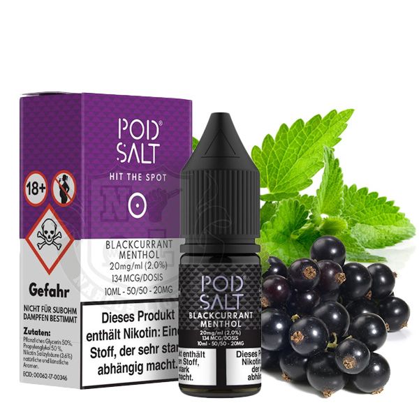 PodSalt - Blackcurrant Menthol - 10ml Nikotinsalz-Liquid