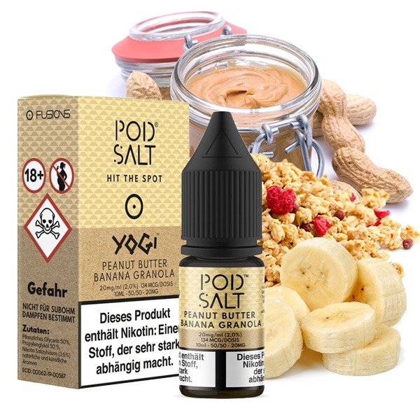 PodSalt - Fusion Peanut Butter Banana Granola Bar - 10ml Nikotinsalz-Liquid