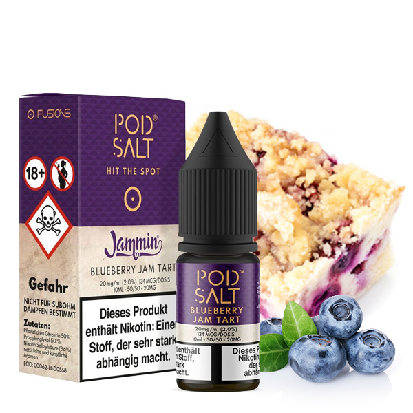 PodSalt - Fusion Blueberry Jam Tart - 10ml Nikotinsalz-Liquid