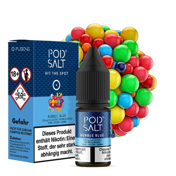 PodSalt - Fusion Bubble Blue - 10ml Nikotinsalz-Liquid