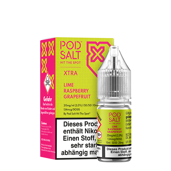 PodSalt - Xtra Lime Raspberry Grapefruit - 10ml Nikotinsalz-Liquid