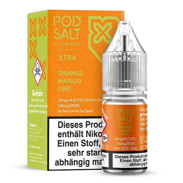 PodSalt - Xtra Orange Mango Lime - 10ml Nikotinsalz-Liquid