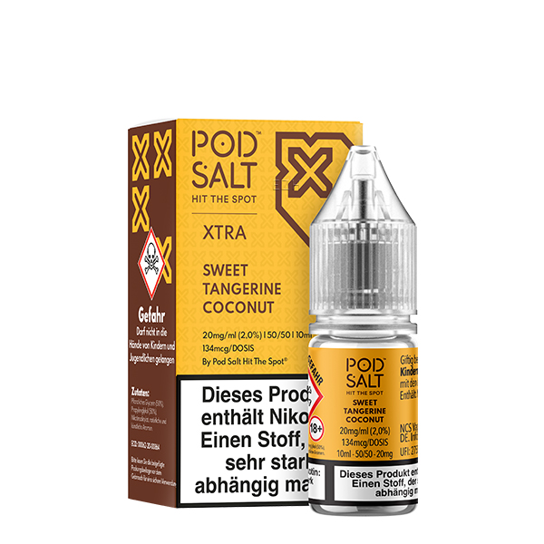 PodSalt - Xtra Sweet Tangerine Coconut - 10ml Nikotinsalz-Liquid