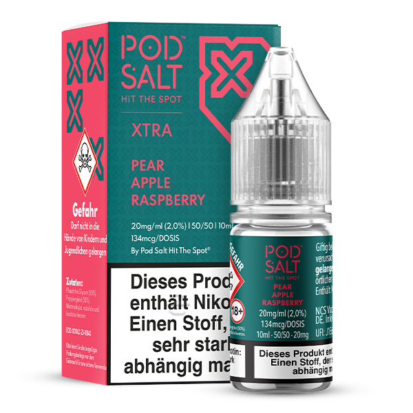 PodSalt - Xtra Pear Apple Raspberry - 10ml Nikotinsalz-Liquid