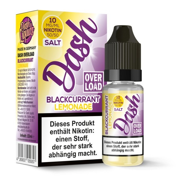 Dash Overload - Blackcurrant Lemonade - 10ml Nikotinsalz Liquid