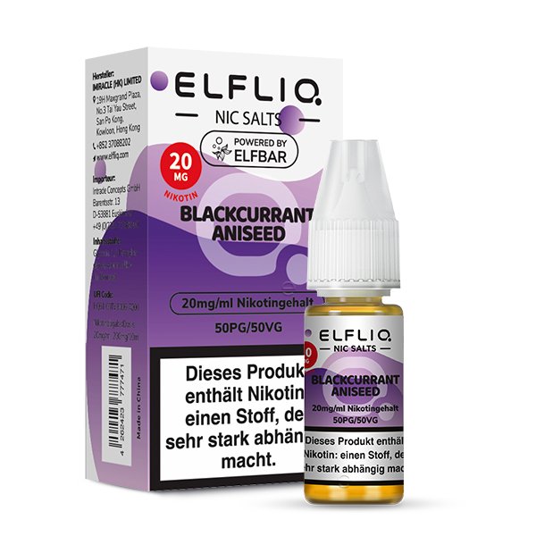 Elfliq Blackcurrant Aniseed - 10ml Nikotinsalz-Liquid