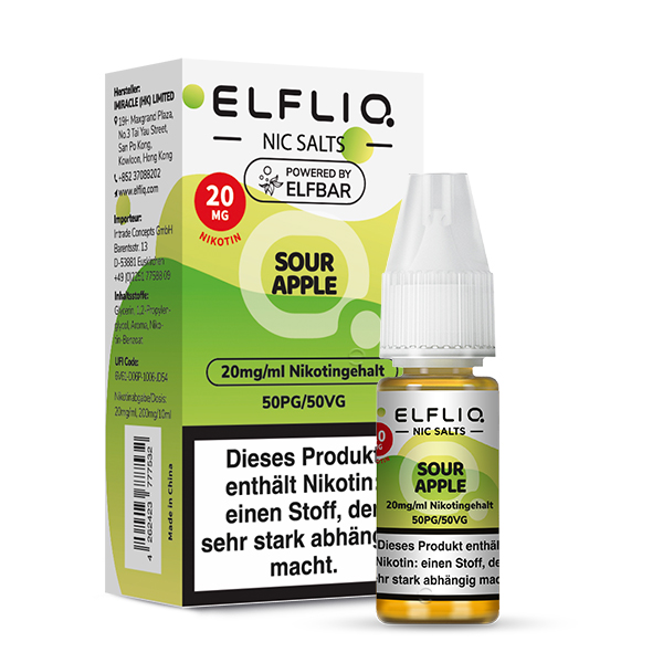 Elfliq Sour Apple - 10ml Nikotinsalz-Liquid