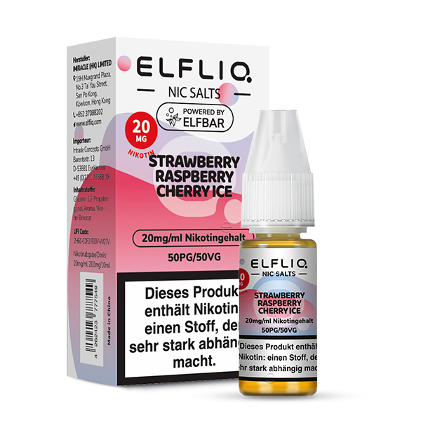 Elfliq Strawberry Raspberry Cherry Ice - 10ml Nikotinsalz-Liquid