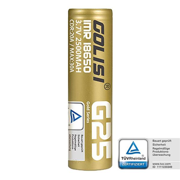 Golisi G25 18650 Akku - 20A / 2500mAh incl. Case