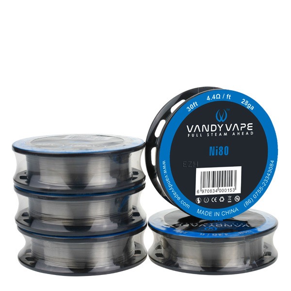 Vandy Vape 3 Meter Ni80 Superfine MTL Fused Clapton Wire 30GA*2/38GA (0.25 mm*2/0.10 mm) Wickeldraht