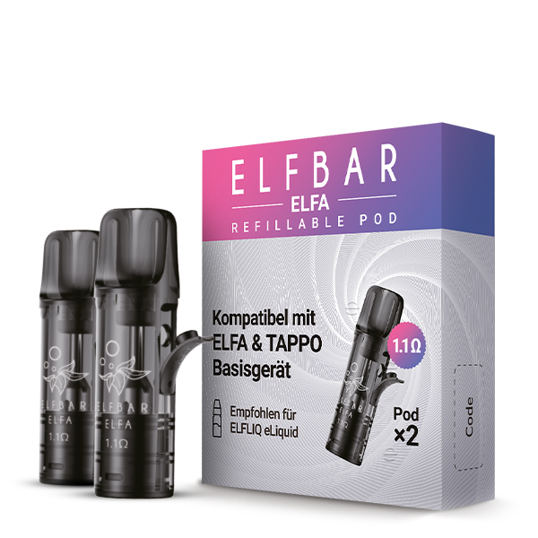 2x Elfbar Elfa Refillable Pod 1.1 Ohm