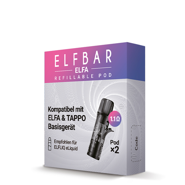 2x Elfbar Elfa Refillable Pod 1.1 Ohm